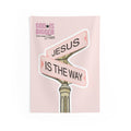 Jesus Is The Way Wall Tapestry — Pink Faith Sign Inspirational Home Decor