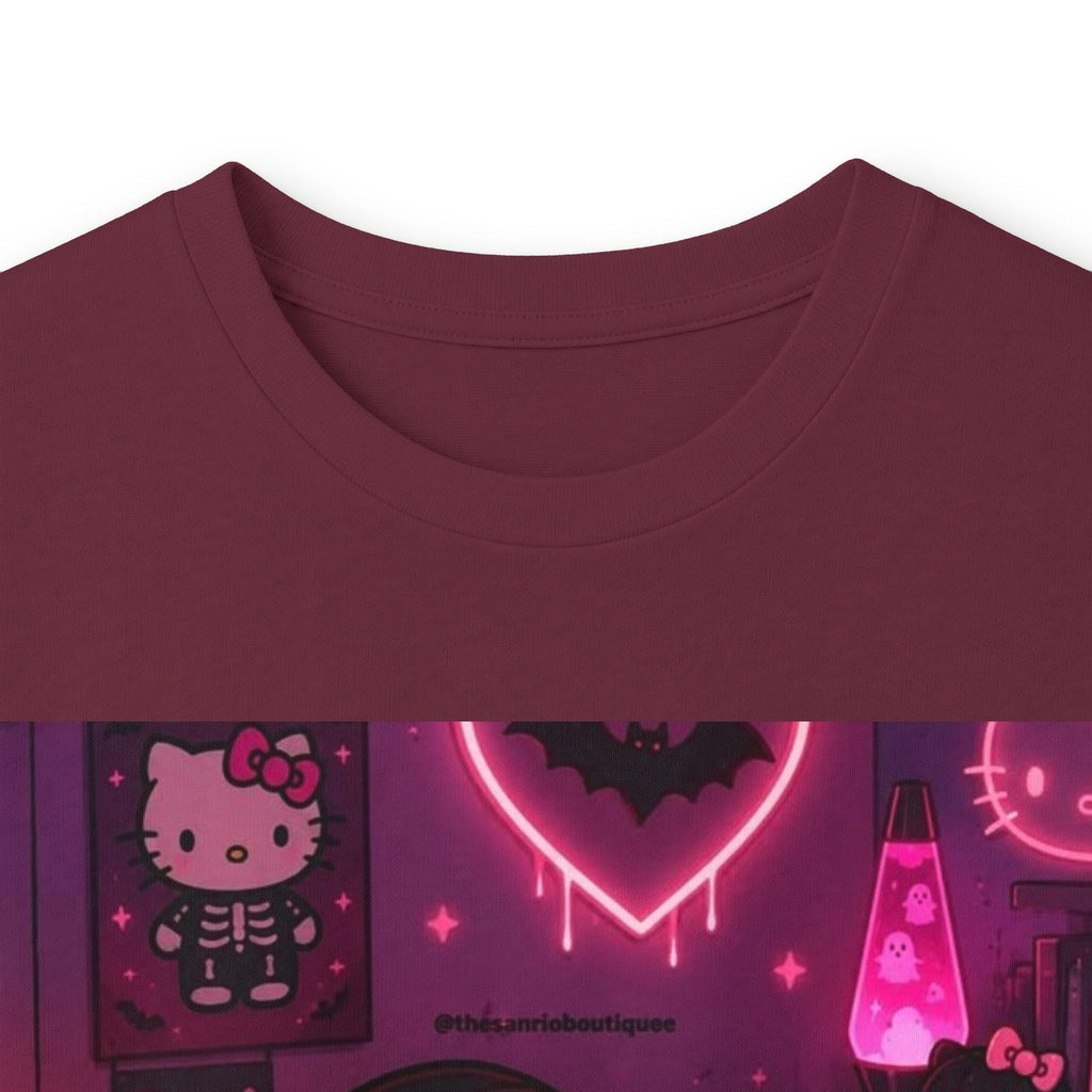 Hello Kitty x Ghostface Horror Long Sleeve Tee — Pink Neon Cute Scary Graphic