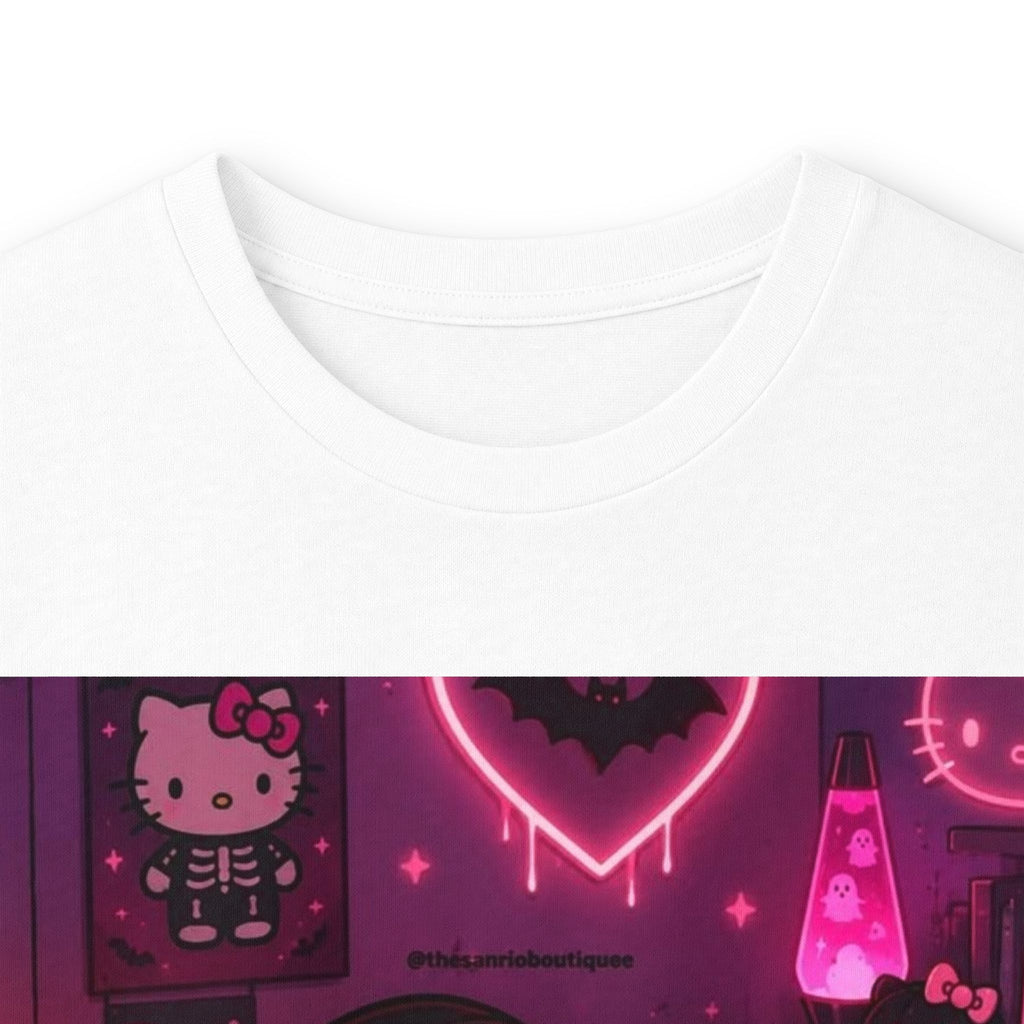 Hello Kitty x Ghostface Horror Long Sleeve Tee — Pink Neon Cute Scary Graphic