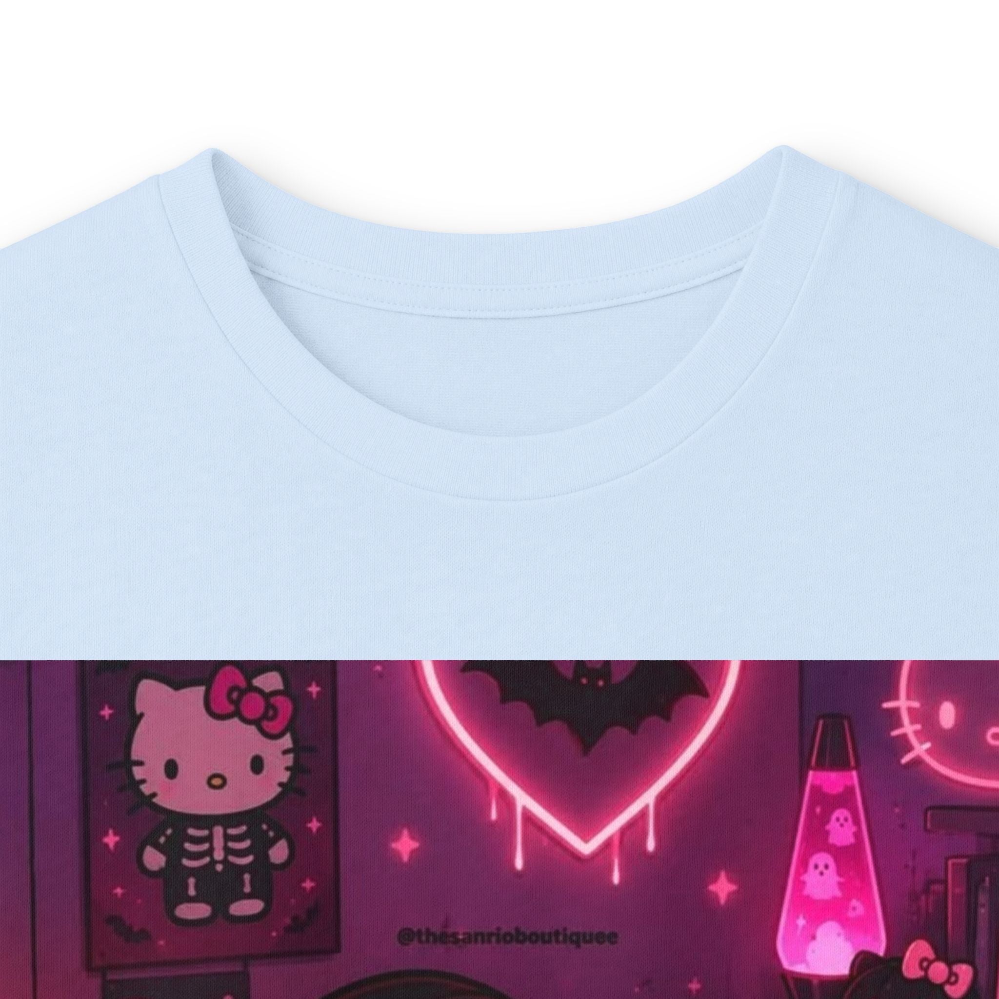 Hello Kitty x Ghostface Horror Long Sleeve Tee — Pink Neon Cute Scary Graphic