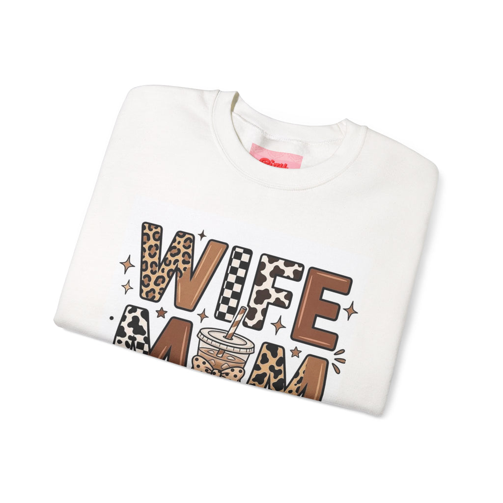 Wife Mom Boss Leopard Crewneck Sweatshirt — Betty Boop Star Graphic