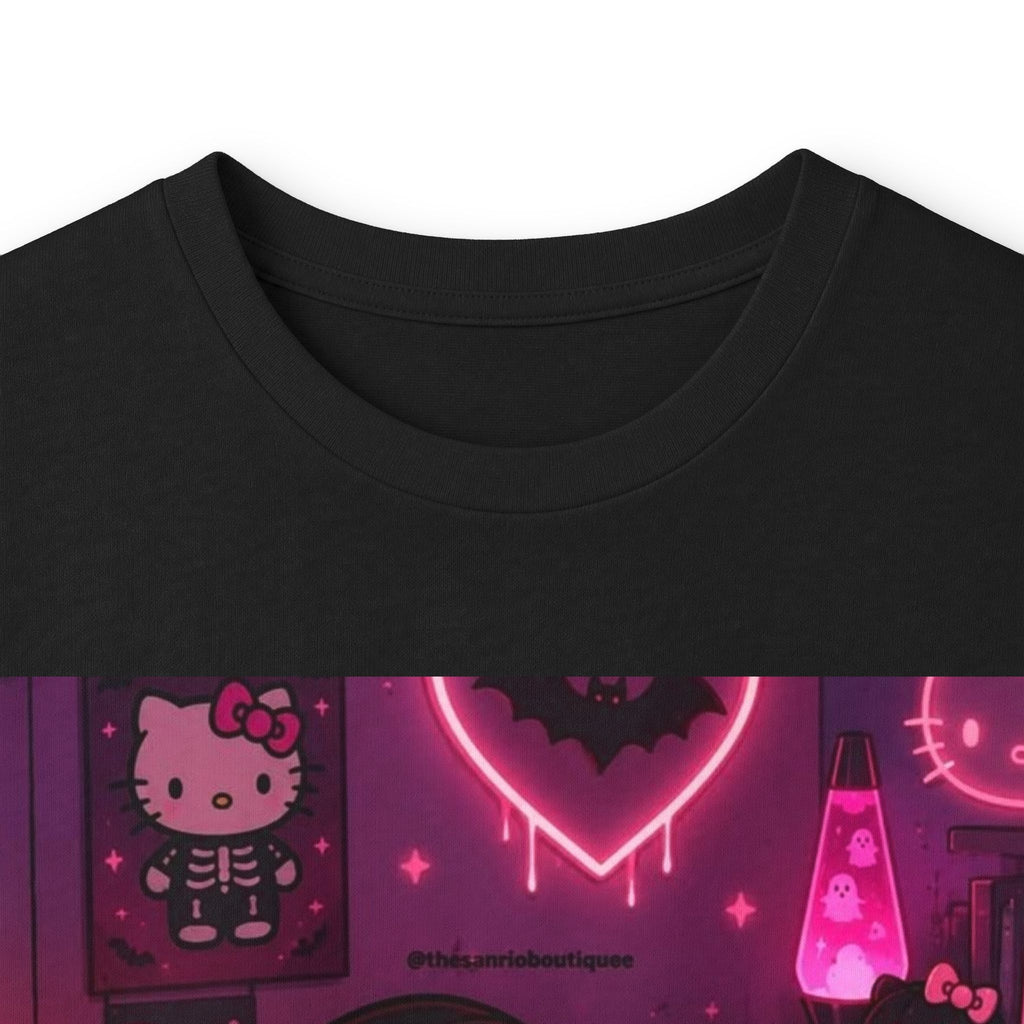 Hello Kitty x Ghostface Horror Long Sleeve Tee — Pink Neon Cute Scary Graphic