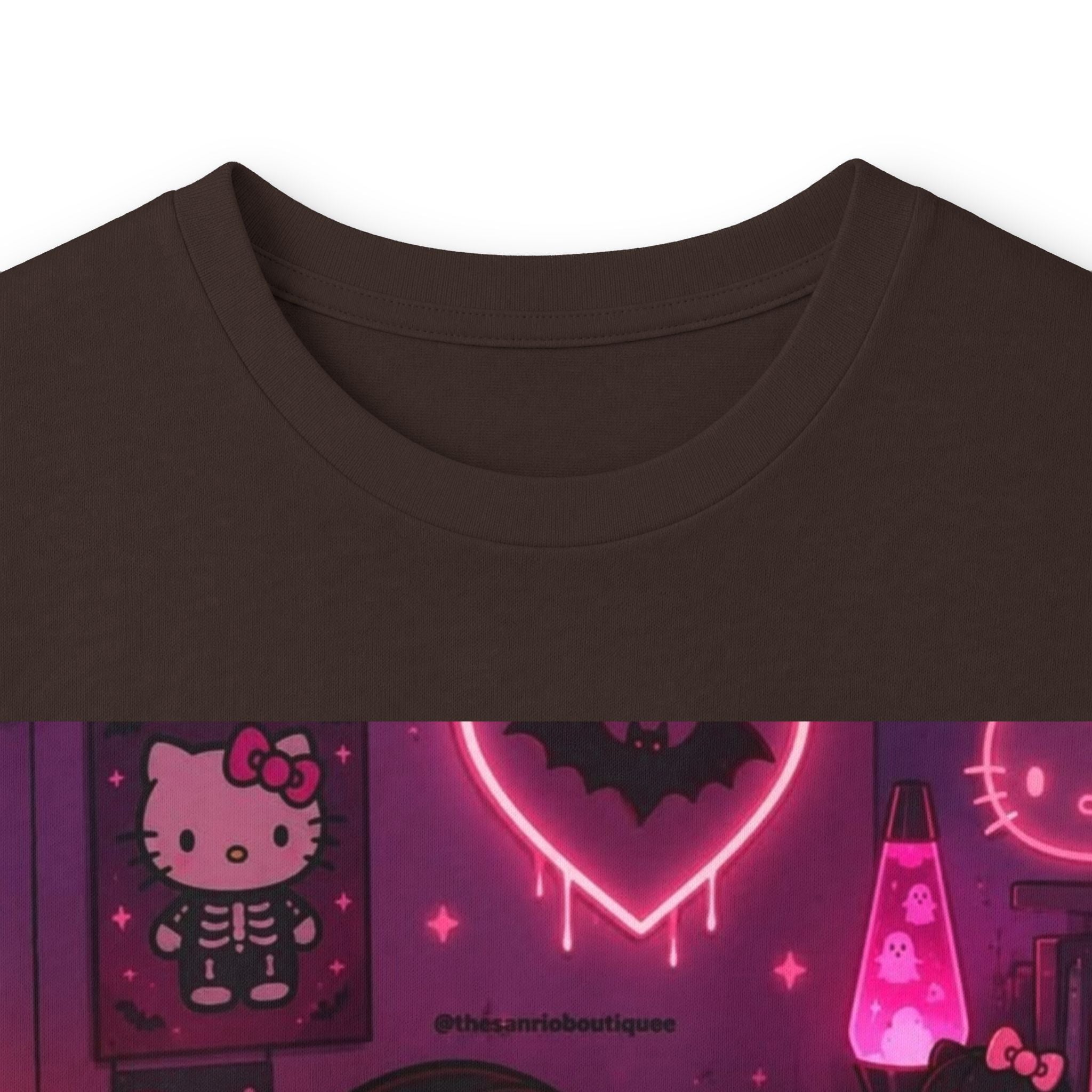 Hello Kitty x Ghostface Horror Long Sleeve Tee — Pink Neon Cute Scary Graphic
