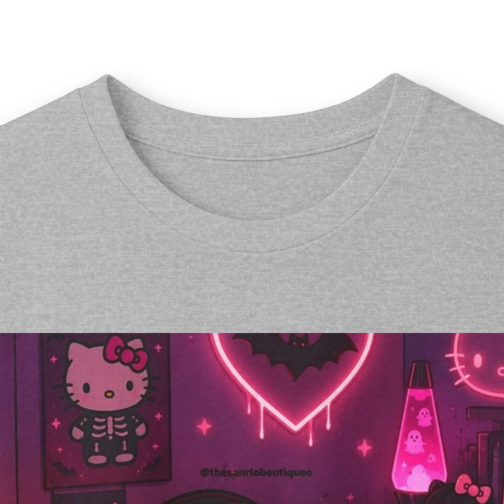 Hello Kitty x Ghostface Horror Long Sleeve Tee — Pink Neon Cute Scary Graphic
